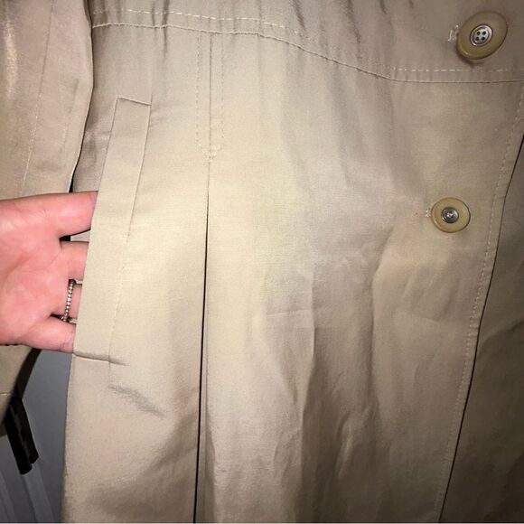 New, Via Spiga Waterproof Button Front Trench Coat - Picture 8 of 10